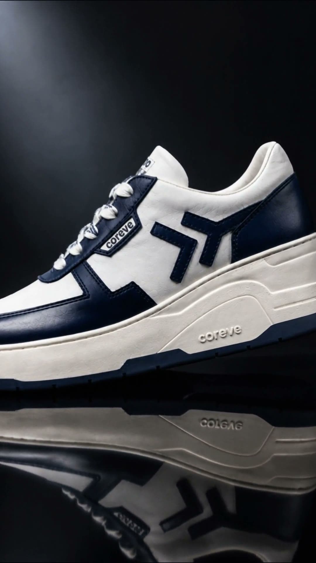 Frame from the Coreve sneaker launch film